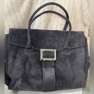 Roger Vivier Gray Suede Bag
